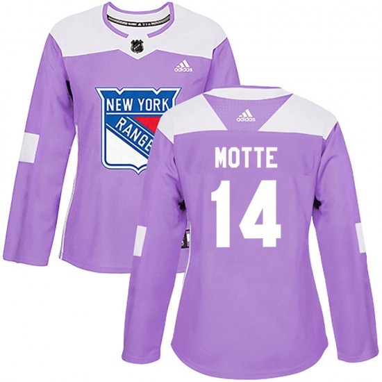 Adidas Tyler Motte New York Rangers Women's Authentic Fights Cancer Practice Jersey - Purple