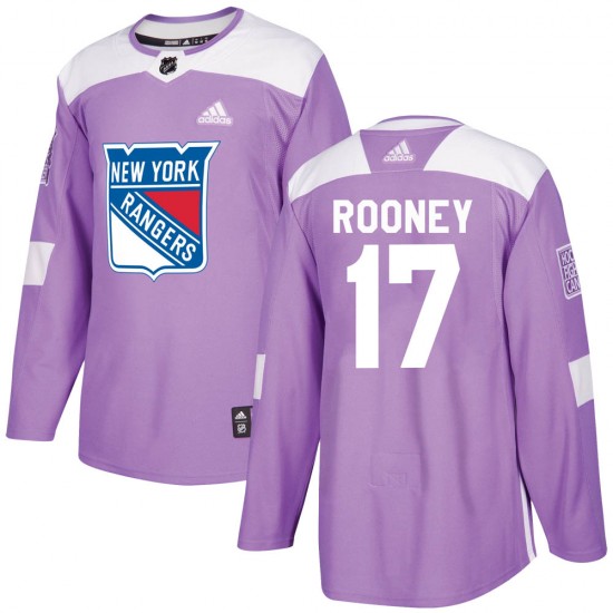 Adidas Kevin Rooney New York Rangers Youth Authentic Fights Cancer Practice Jersey - Purple