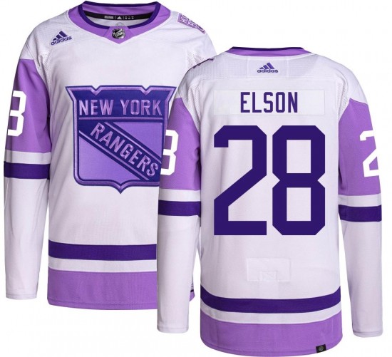 Adidas Youth Turner Elson New York Rangers Youth Authentic Hockey Fights Cancer Jersey