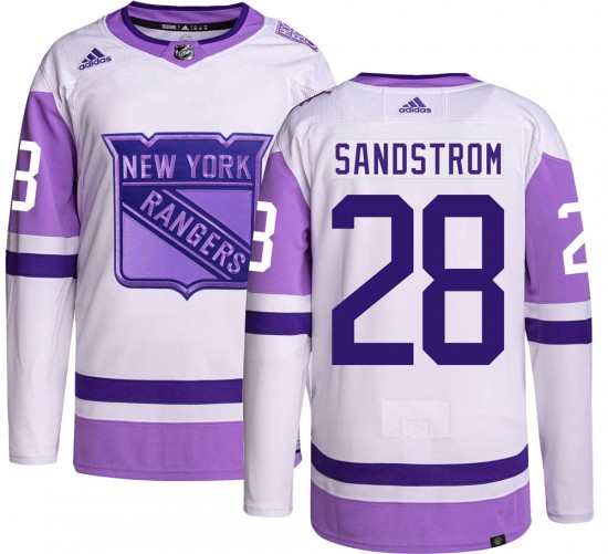 Adidas Youth Tomas Sandstrom New York Rangers Youth Authentic Hockey Fights Cancer Jersey