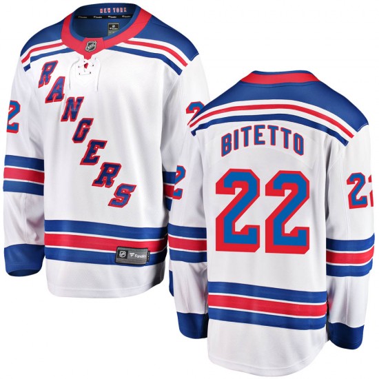 Fanatics Branded Anthony Bitetto New York Rangers Youth Breakaway Away Jersey - White