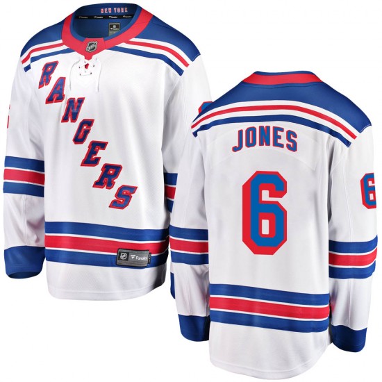 Fanatics Branded Zac Jones New York Rangers Youth Breakaway Away Jersey - White