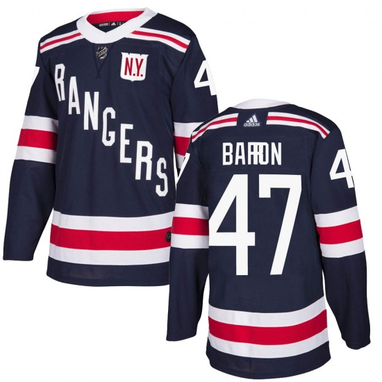 Adidas Morgan Barron New York Rangers Youth Authentic 2018 Winter Classic Home Jersey - Navy Blue