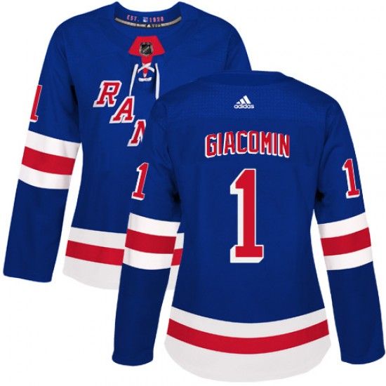 Adidas Eddie Giacomin New York Rangers Women's Authentic Home Jersey - Royal Blue