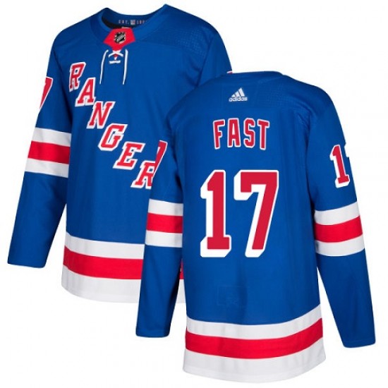Adidas Jesper Fast New York Rangers Youth Authentic Home Jersey - Royal Blue