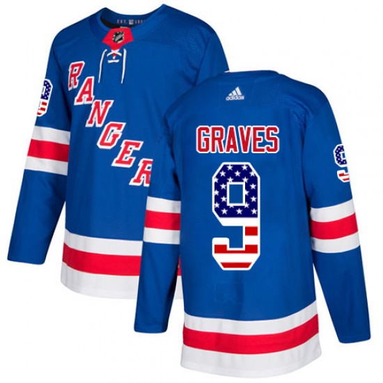 Adidas Adam Graves New York Rangers Men's Authentic USA Flag Fashion Jersey - Royal Blue