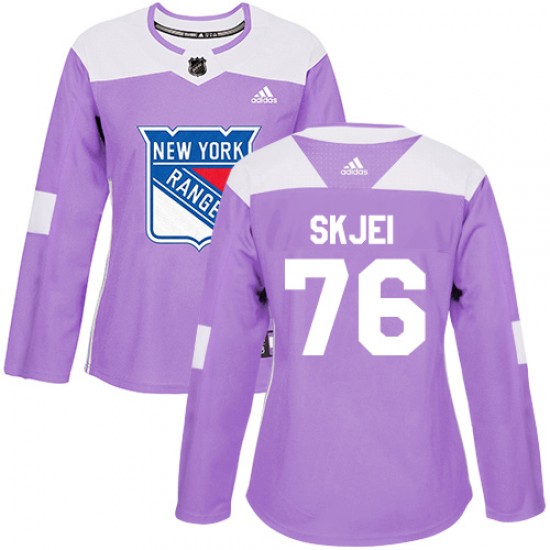 Adidas Brady Skjei New York Rangers Women's Authentic Fights Cancer Practice Jersey - Purple