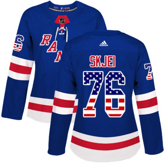 Adidas Brady Skjei New York Rangers Women's Authentic USA Flag Fashion Jersey - Royal Blue