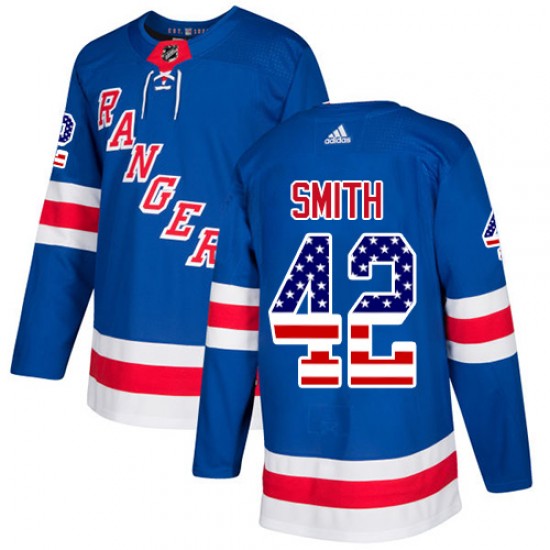 Adidas Brendan Smith New York Rangers Youth Authentic USA Flag Fashion Jersey - Royal Blue