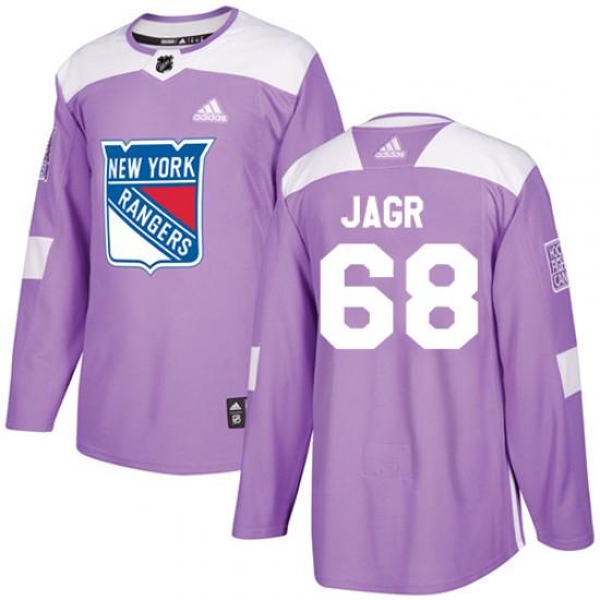 Adidas Jaromir Jagr New York Rangers Men's Authentic Fights Cancer Practice Jersey - Purple