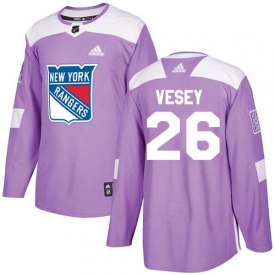 Adidas Jimmy Vesey New York Rangers Youth Authentic Fights Cancer Practice Jersey - Purple