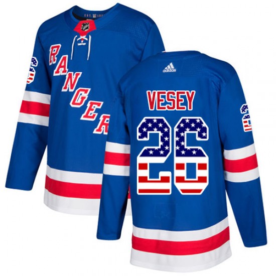 Adidas Jimmy Vesey New York Rangers Youth Authentic USA Flag Fashion Jersey - Royal Blue