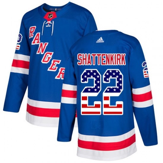 Adidas Kevin Shattenkirk New York Rangers Men's Authentic USA Flag Fashion Jersey - Royal Blue