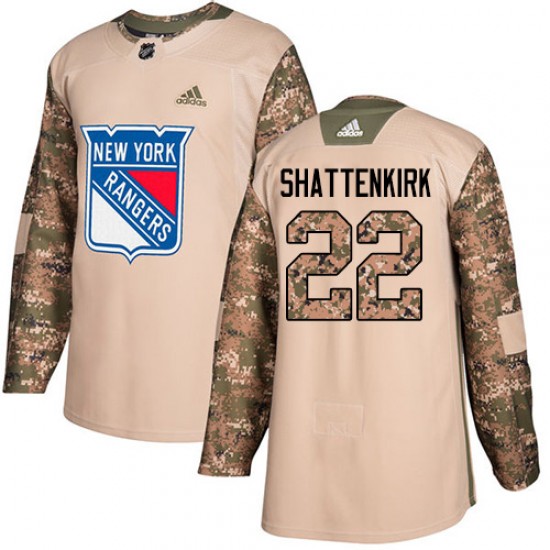 Adidas Kevin Shattenkirk New York Rangers Youth Authentic Veterans Day Practice Jersey - Camo