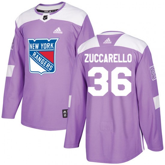 Adidas Mats Zuccarello New York Rangers Men's Authentic Fights Cancer Practice Jersey - Purple