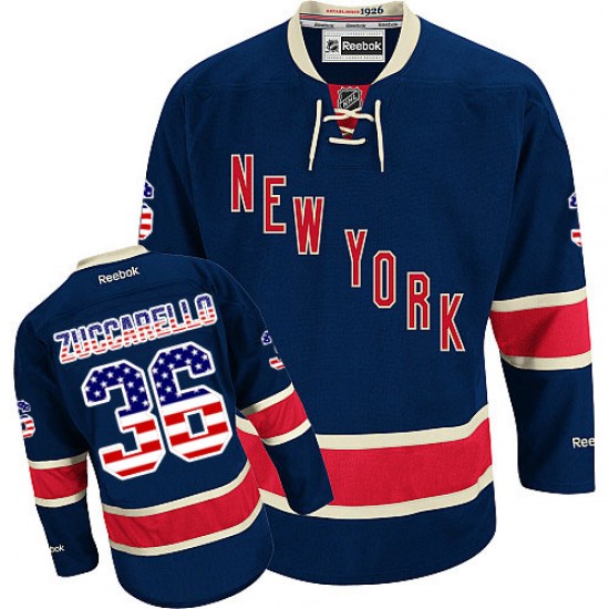 Reebok Mats Zuccarello New York Rangers Men's Authentic USA Flag Fashion Jersey - Navy Blue
