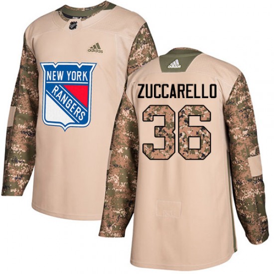 Adidas Mats Zuccarello New York Rangers Youth Authentic Veterans Day Practice Jersey - Camo