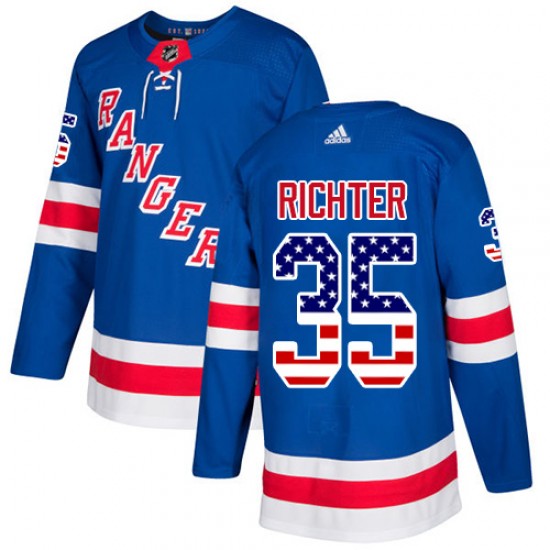 Adidas Mike Richter New York Rangers Youth Authentic USA Flag Fashion Jersey - Royal Blue
