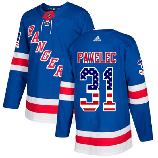 Adidas Ondrej Pavelec New York Rangers Men's Authentic USA Flag Fashion Jersey - Royal Blue