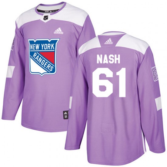 Adidas Rick Nash New York Rangers Men's Authentic Fights Cancer Practice Jersey - Purple