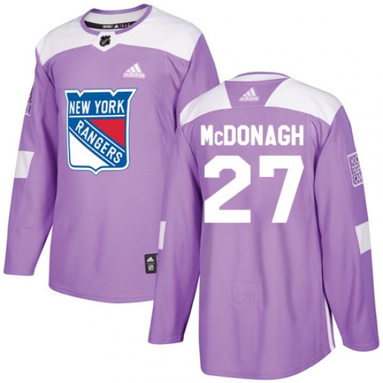 Adidas Ryan McDonagh New York Rangers Youth Authentic Fights Cancer Practice Jersey - Purple