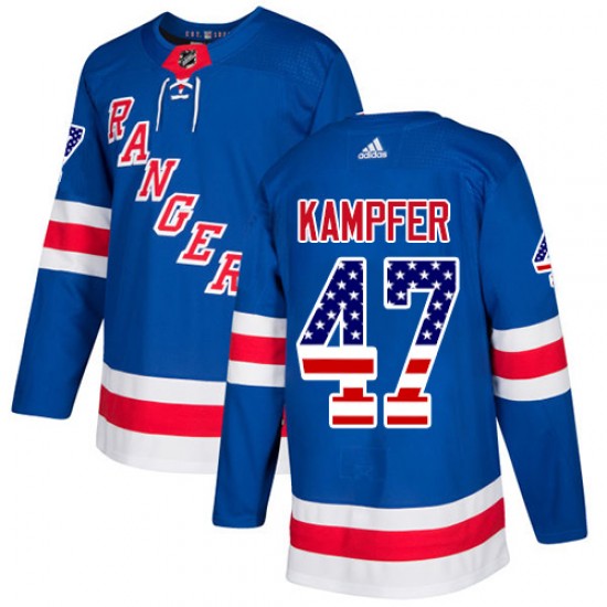 Adidas Steven Kampfer New York Rangers Youth Authentic USA Flag Fashion Jersey - Royal Blue
