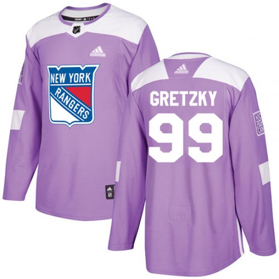 Adidas Wayne Gretzky New York Rangers Men's Authentic Fights Cancer Practice Jersey - Purple