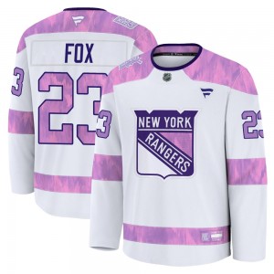Fanatics Adam Fox New York Rangers Men's Premium 2024 Hockey Fights Cancer Practice Jersey - White