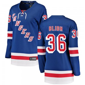 Fanatics Branded Anton Blidh New York Rangers Women's Breakaway Home Jersey - Blue