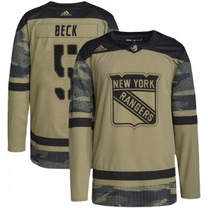 Adidas Barry Beck New York Rangers Youth Authentic Military Appreciation Practice Jersey - Camo