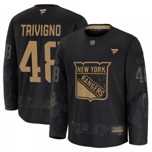 Fanatics Bobby Trivigno New York Rangers Men's Premium 2024 Military Appreciation Practice Jersey - Black