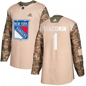 Adidas Eddie Giacomin New York Rangers Youth Authentic Veterans Day Practice Jersey - Camo