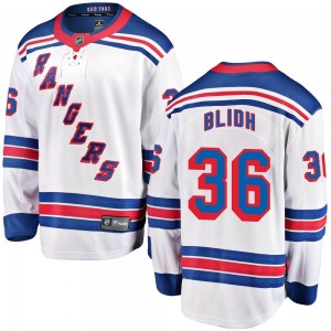 Fanatics Branded Anton Blidh New York Rangers Men's Breakaway Away Jersey - White
