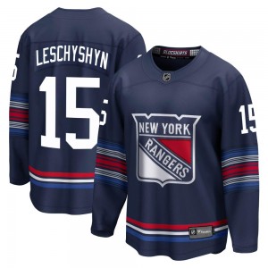 Fanatics Branded Jake Leschyshyn New York Rangers Men's Premier Breakaway Alternate Jersey - Navy