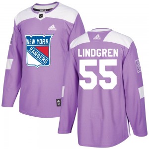 Adidas Ryan Lindgren New York Rangers Men's Authentic Fights Cancer Practice Jersey - Purple