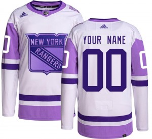 Adidas Men's Custom New York Rangers Men's Authentic Custom Hockey Fights Cancer Jersey