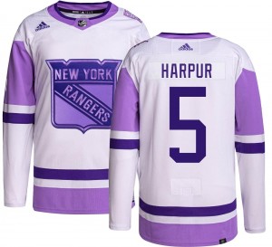 Adidas Men's Ben Harpur New York Rangers Men's Authentic Hockey Fights Cancer Jersey