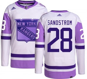 Adidas Men's Tomas Sandstrom New York Rangers Men's Authentic Hockey Fights Cancer Jersey