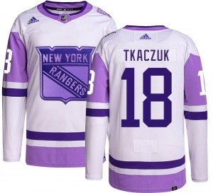 Adidas Men's Walt Tkaczuk New York Rangers Men's Authentic Hockey Fights Cancer Jersey