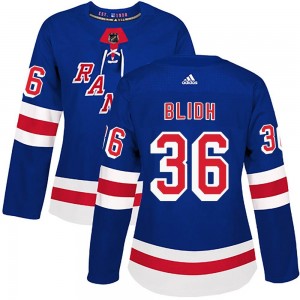 Adidas Anton Blidh New York Rangers Women's Authentic Home Jersey - Royal Blue