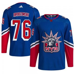 Adidas Jonny Brodzinski New York Rangers Youth Authentic Reverse Retro 2.0 Jersey - Royal