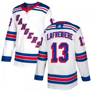 Alexis Lafrenière Autographed & Inscribed 1st playoff goal 5/7/22 Authentic  New York Rangers Adidas White Jersey