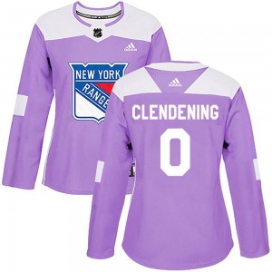 Adidas Adam Clendening New York Rangers Women's Authentic Fights Cancer Practice Jersey - Purple