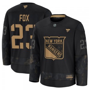 Fanatics Adam Fox New York Rangers Youth Premium 2024 Military Appreciation Practice Jersey - Black