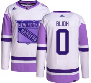 Adidas Youth Anton Blidh New York Rangers Youth Authentic Hockey Fights Cancer Jersey