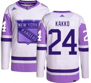 Adidas Youth Kaapo Kakko New York Rangers Youth Authentic Hockey Fights Cancer Jersey