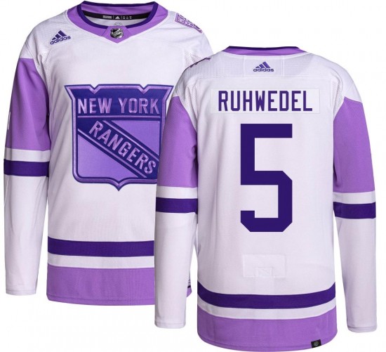Adidas Youth Chad Ruhwedel New York Rangers Youth Authentic Hockey Fights Cancer Jersey