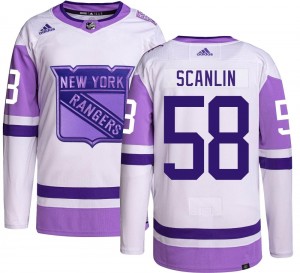 Adidas Youth Brandon Scanlin New York Rangers Youth Authentic Hockey Fights Cancer Jersey