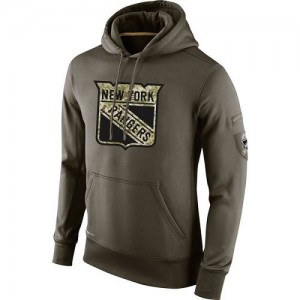 Nike  Men's New York Rangers Olive Salute To Service KO Performance Hoodie